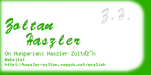 zoltan haszler business card